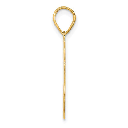 14k Yellow Gold Brushed Border Script Number 86 Pendant