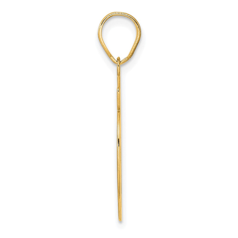 14k Yellow Gold Brushed Border Script Number 89 Pendant
