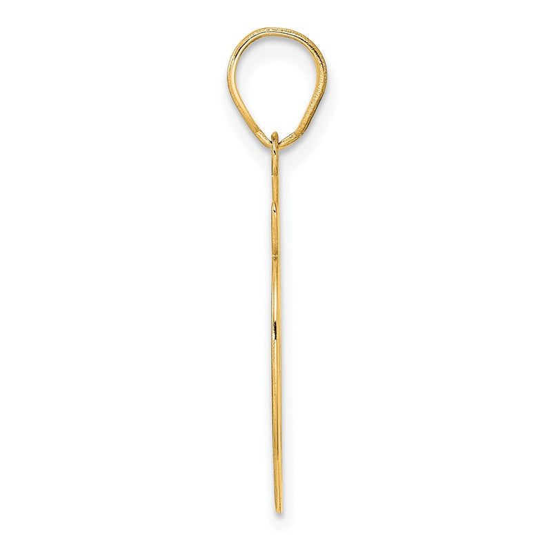 14k Yellow Gold Brushed Border Script Number 89 Pendant