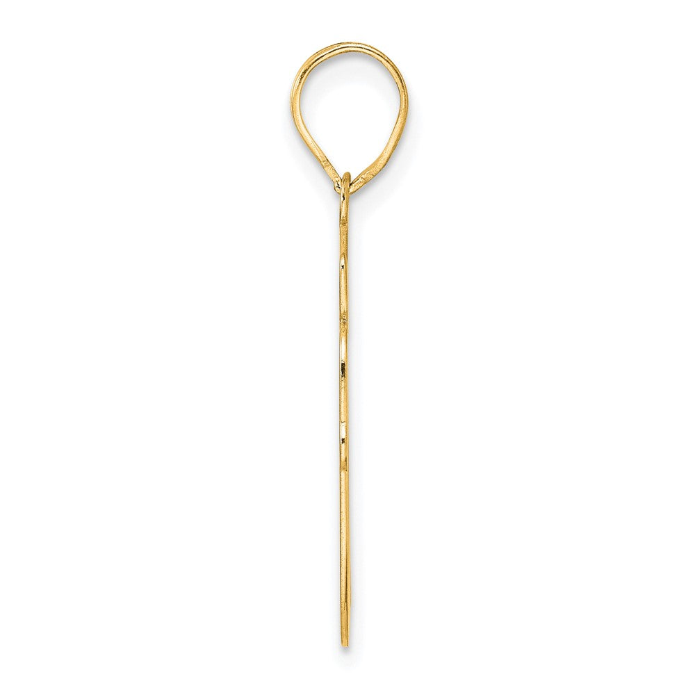 14k Yellow Gold Brushed Border Script Number 90 Pendant