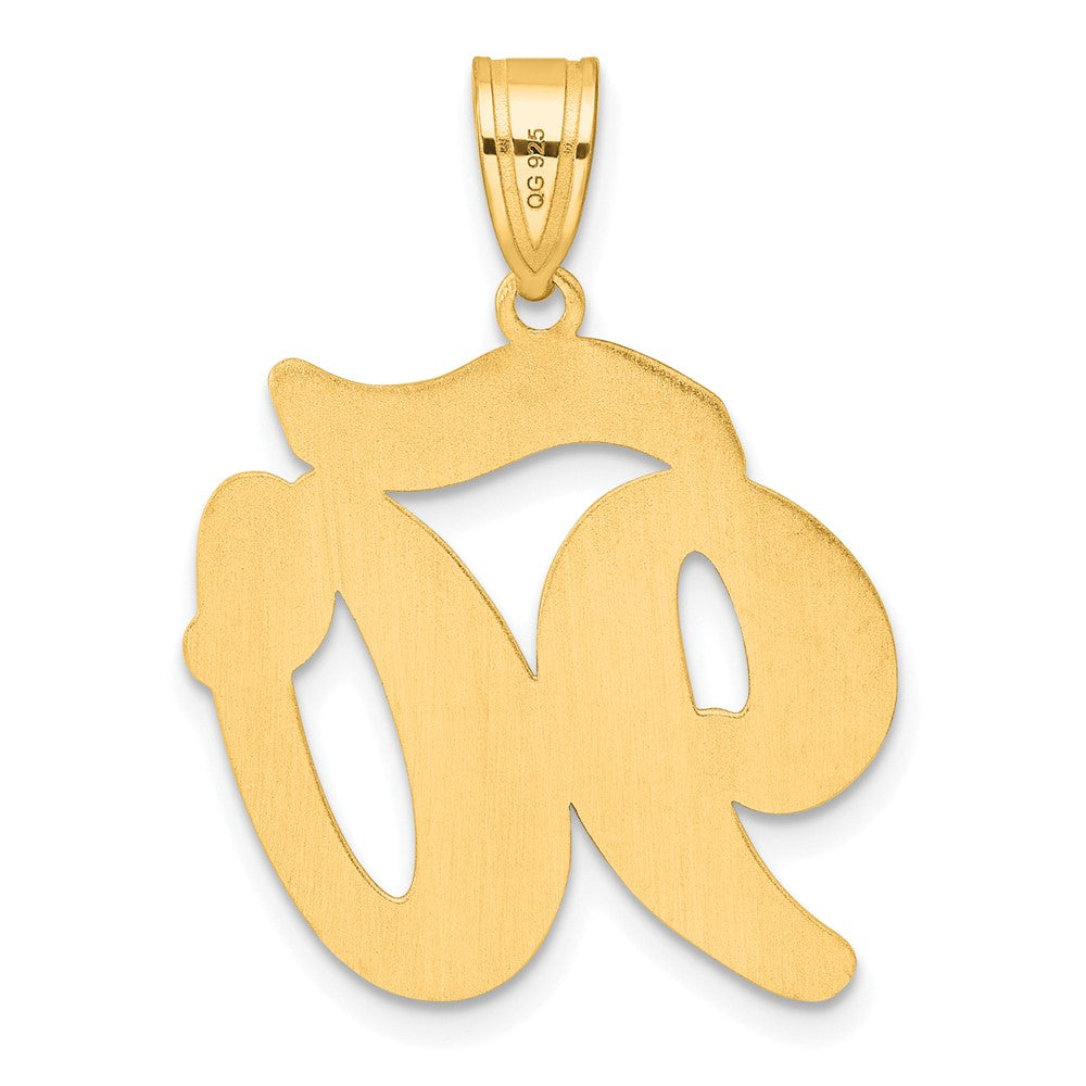 14k Yellow Gold Brushed Border Script Number 90 Pendant