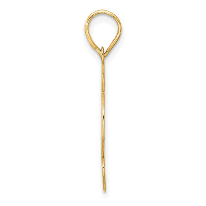14k Yellow Gold Brushed Border Script Number 92 Pendant