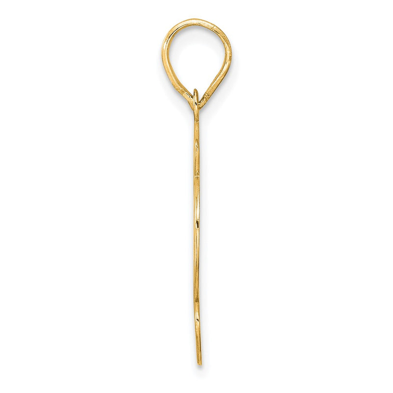 14k Yellow Gold Brushed Border Script Number 92 Pendant