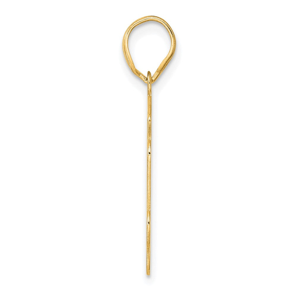14k Yellow Gold Brushed Border Script Number 94 Pendant
