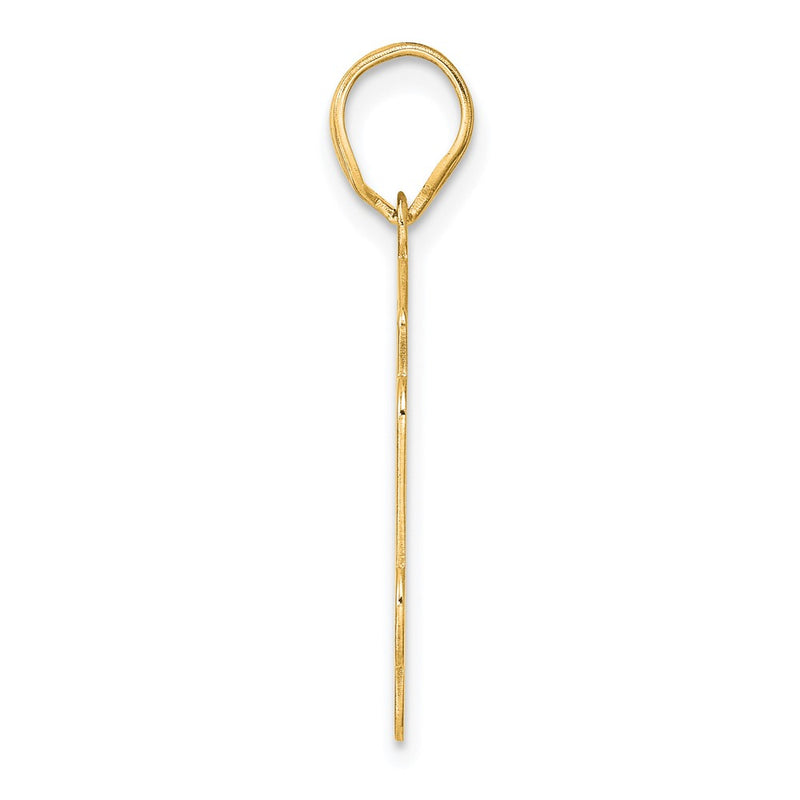 14k Yellow Gold Brushed Border Script Number 94 Pendant