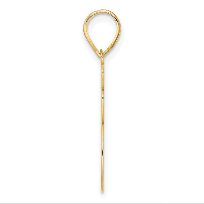 14k Yellow Gold Brushed Border Script Number 95 Pendant