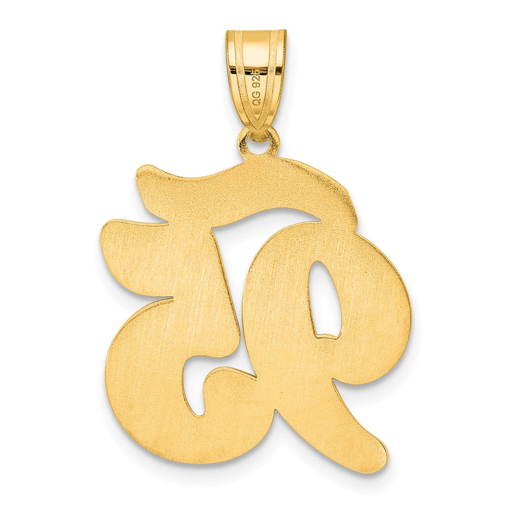 14k Yellow Gold Brushed Border Script Number 95 Pendant