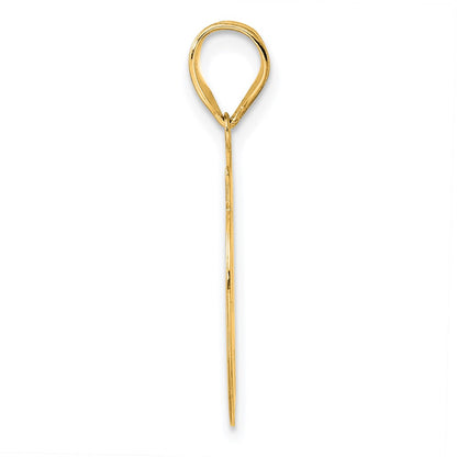 14k Yellow Gold Brushed Border Script Number 99 Pendant