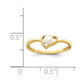 14K Yellow Gold Madi K 3-4mm White Button Freshwater Cultured Pearl Heart Ring