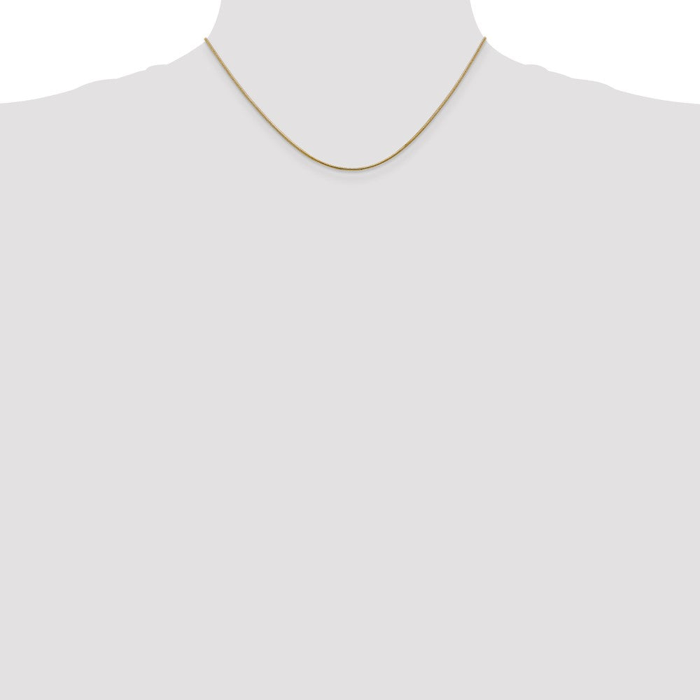 14K Yellow Gold 16 inch 1.1mm Round Snake with Lobster Clasp Chain Necklace