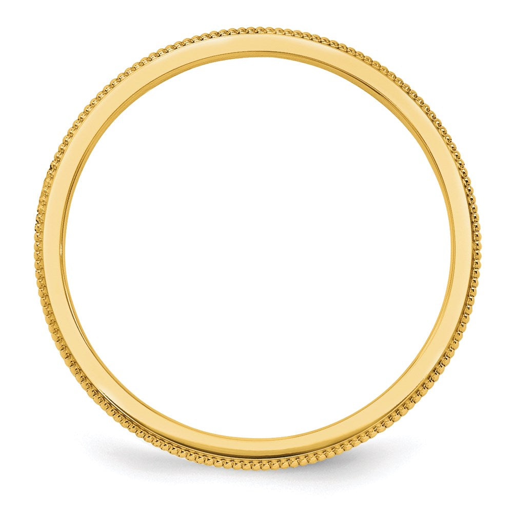 Solid 18K Yellow Gold 1.5mm Milgrain Men's/Women's Wedding Band Ring Size 8