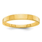 Solid 18K Yellow Gold 3mm Tapered Polished Men's/Women's Wedding Band Ring Size 8