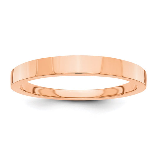 Solid 18K Rose Gold 3mm Tapered Polished Men's/Women's Wedding Band Ring Size 4