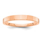 Solid 10K Rose Gold 3mm Tapered Polished Men's/Women's Wedding Band Ring Size 4