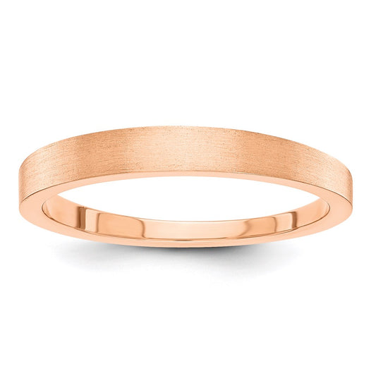 Solid 18K Rose Gold 3mm Satin Tapered Men's/Women's Wedding Band Ring Size 6.5