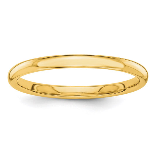 Solid 10K Yellow Gold Polished 2mm Men's/Women's Wedding Band Ring Size 6.5