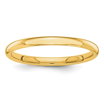 Solid 18K Yellow Gold Polished 2mm Men's/Women's Wedding Band Ring Size 7.5