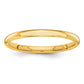 Solid 10K Yellow Gold Polished 2mm Men's/Women's Wedding Band Ring Size 4.5