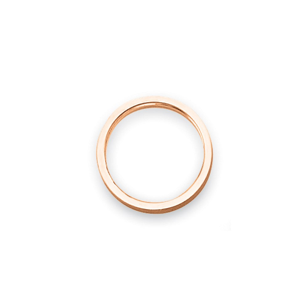Solid 18K Rose Gold 2mm Flat Satin Men's/Women's Wedding Band Ring Size 6