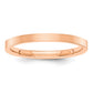 Solid 18K Rose Gold 2mm Flat Satin Men's/Women's Wedding Band Ring Size 7