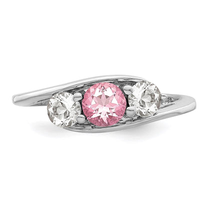 Survivor Collection 10k White Gold White Gold Rhodium-plated White and Pink Swarovski Topaz Sue Ring