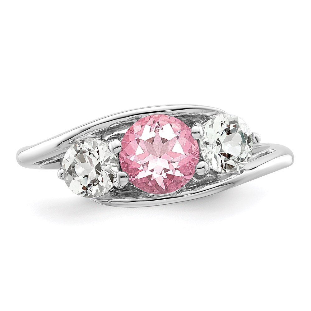 Survivor Collection 10k White Gold White Gold Rhodium-plated White and Pink Swarovski Topaz Sue Ring