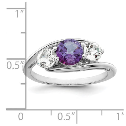 10K White Gold Survivor Collection Clear/Purple Swarovski Topaz Sue Ring