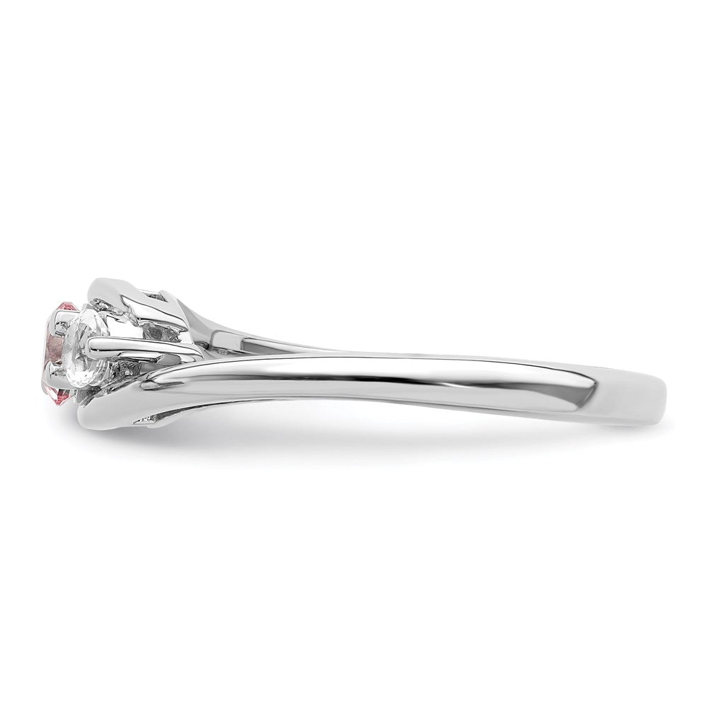 10K White Gold Survivor Collection Clear/Pink Swarovski Topaz Sue Ring