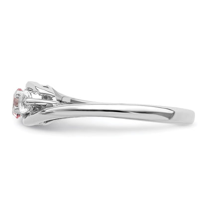 10K White Gold Survivor Collection Clear/Pink Swarovski Topaz Sue Ring