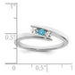 Survivor Collection Sterling Silver Rhodium-plated White and Blue Swarovski Topaz Circle of Strength Ring