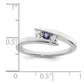 Survivor Collection Sterling Silver Rhodium-plated White and Purple Swarovski Topaz Circle of Strength Ring