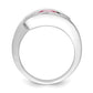 Survivor Collection Sterling Silver Rhodium-plated White and Pink Swarovski Topaz Journey Ring