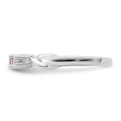 Survivor Collection 10k White Gold White Gold Rhodium-plated White and Pink Swarovski Topaz Joanna Ring