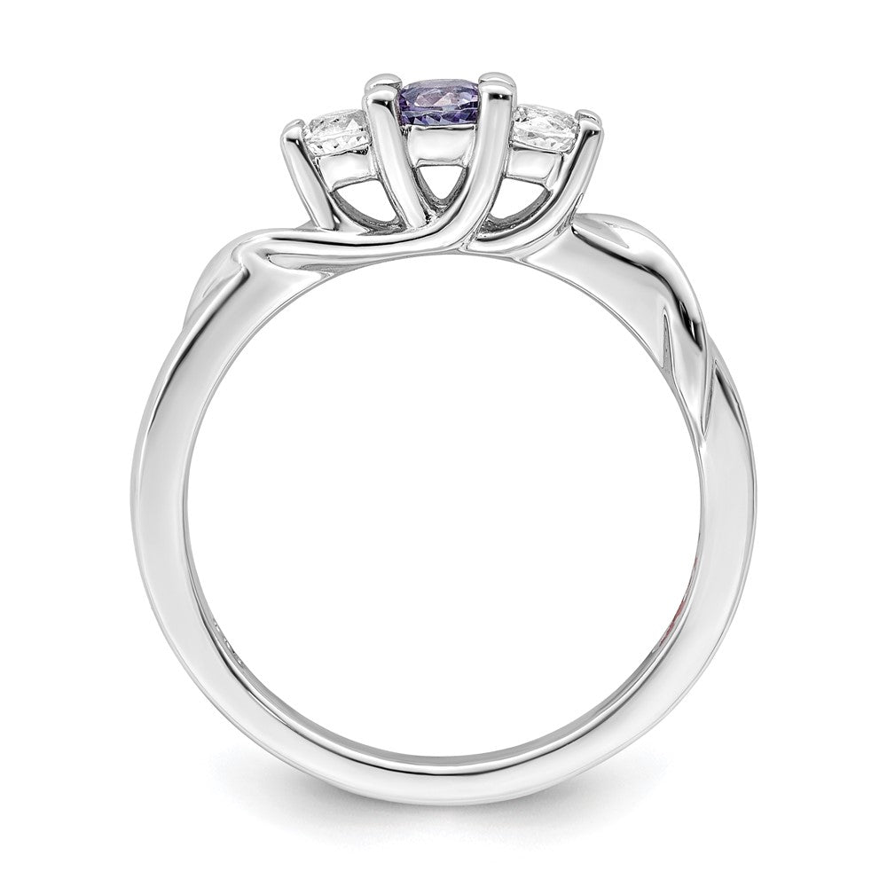 10K White Gold Survivor Collection Clear/Purple Swarovski Topaz Joanna Rin