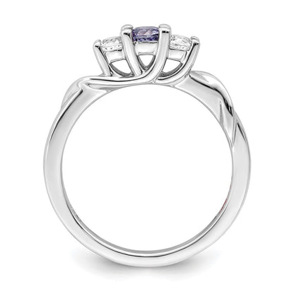 10K White Gold Survivor Collection Clear/Purple Swarovski Topaz Joanna Rin