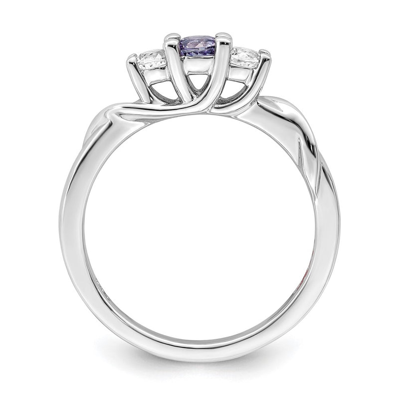 10K White Gold Survivor Collection Clear/Purple Swarovski Topaz Joanna Rin