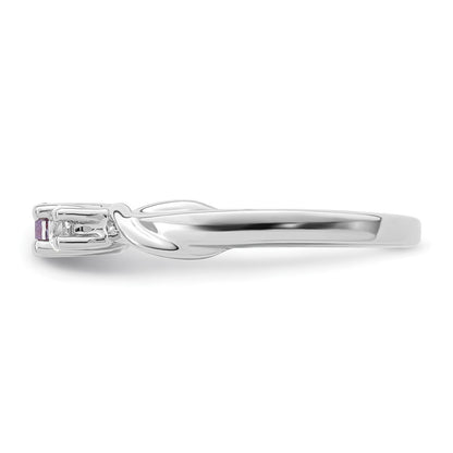 10K White Gold Survivor Collection Clear/Purple Swarovski Topaz Joanna Rin