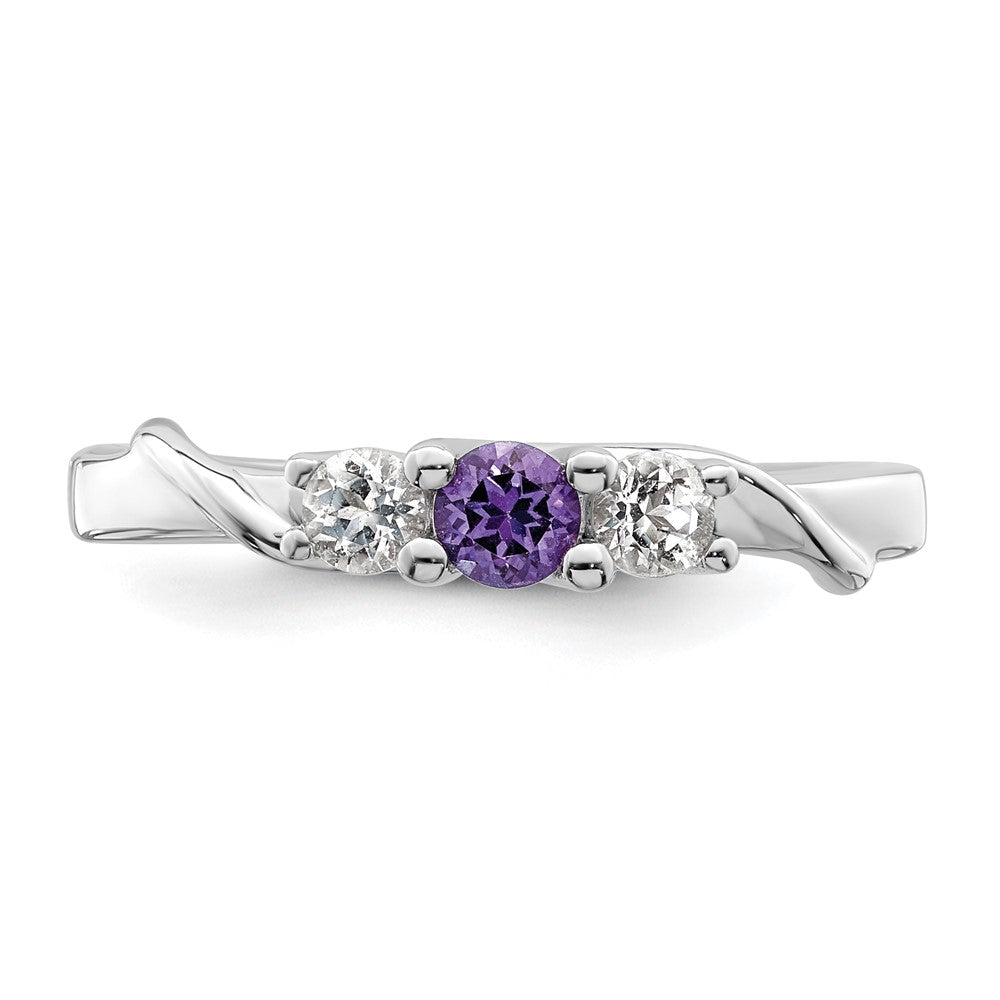10K White Gold Survivor Collection Clear/Purple Swarovski Topaz Joanna Rin