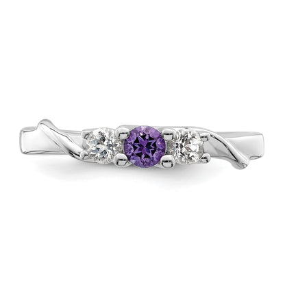 10K White Gold Survivor Collection Clear/Purple Swarovski Topaz Joanna Rin