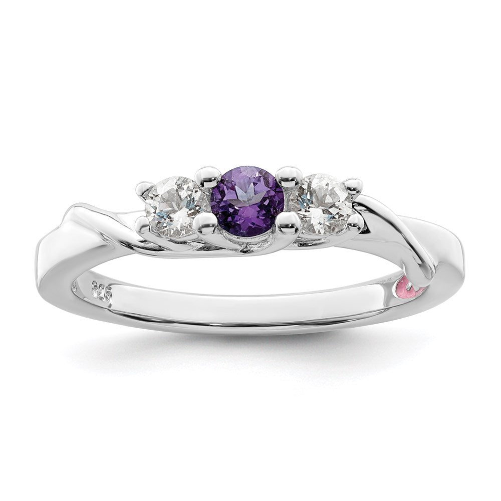 10K White Gold Survivor Collection Clear/Purple Swarovski Topaz Joanna Rin