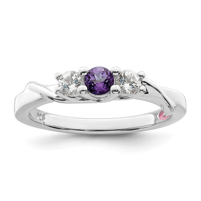 10K White Gold Survivor Collection Clear/Purple Swarovski Topaz Joanna Rin