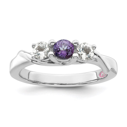 10k White Goldw Survivor Collection Clear/Purple Swarovski Topaz Joanna Ring