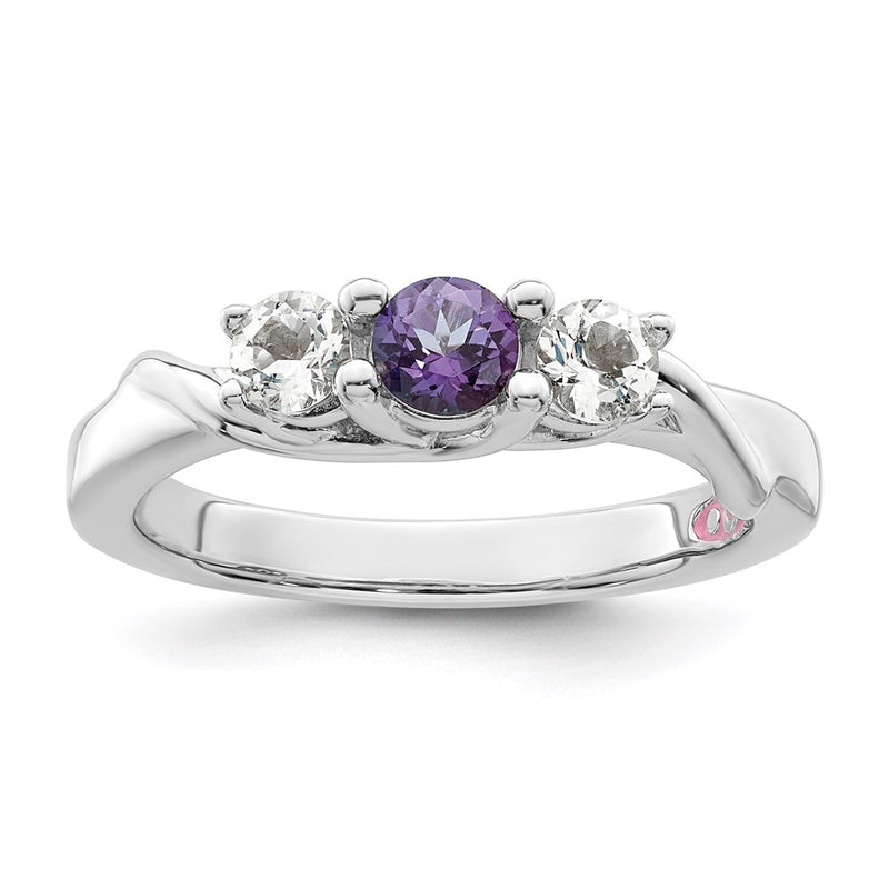 10k White Goldw Survivor Collection Clear/Purple Swarovski Topaz Joanna Ring