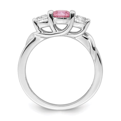 Survivor Collection 10k White Gold White Gold Rhodium-plated White and Pink Swarovski Topaz Joanna Ring