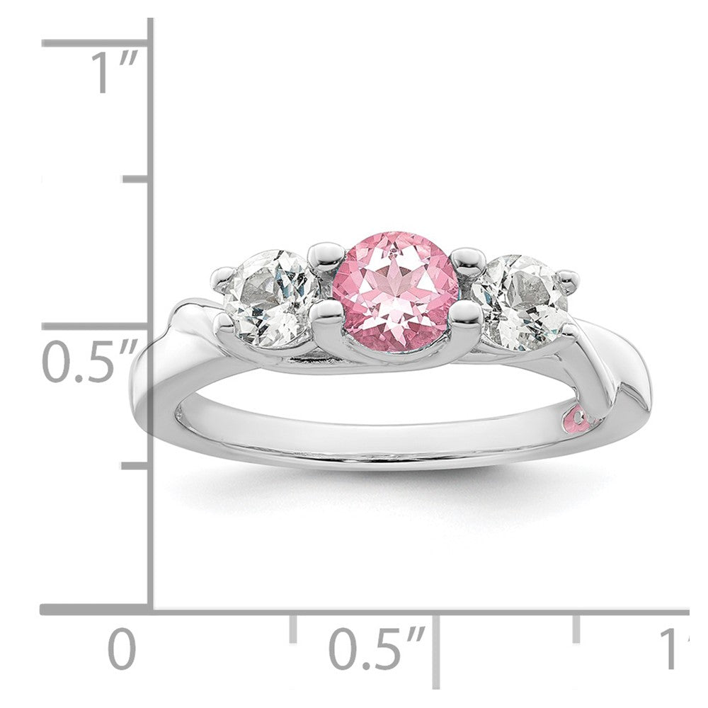 Survivor Collection 10k White Gold White Gold Rhodium-plated White and Pink Swarovski Topaz Joanna Ring