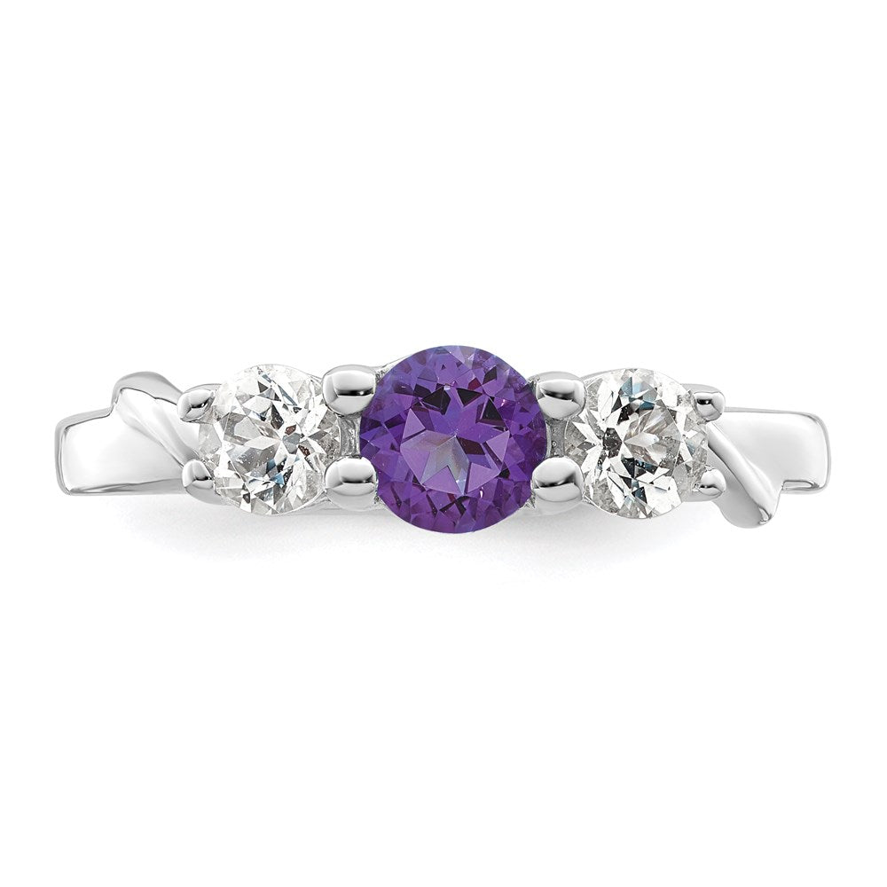 10K White Gold Survivor Collection Clear/Purple Swarovski Topaz Joanna Rin
