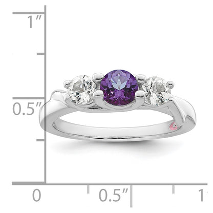 10K White Gold Survivor Collection Clear/Purple Swarovski Topaz Joanna Rin