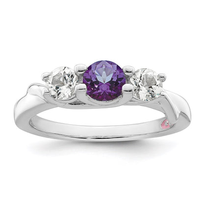 10K White Gold Survivor Collection Clear/Purple Swarovski Topaz Joanna Rin
