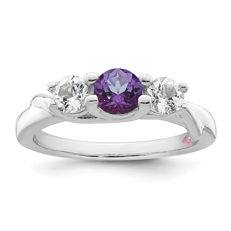 10K White Gold Survivor Collection Clear/Purple Swarovski Topaz Joanna Rin