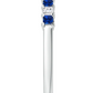 Princess Cut Natural Blue Sapphire & Diamonds Half Eternity Wedding Band in 14K White Gold
